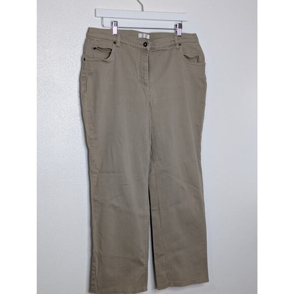 Christopher & Banks Women’s Tan Stretch Crop Pants Size 14 - Picture 2 of 9